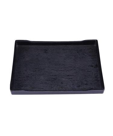 POPETPOP Tortoise Habitat Accessories Reptile Food and Water Bowl-Large Reptile Water Dish Also Fit for Bath- Shallow Water Dish for Reptiles- M Size (Black) Reptile Water Dish Size 2