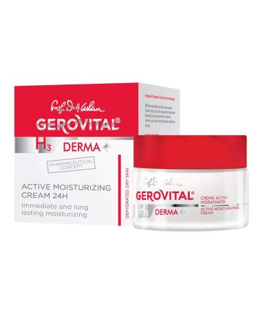GEROVITAL DERMA+ All Day Active Moisturizing Face Cream Anti-Wrinkle Facial Cream Deep Hydration Elastic and Tonic Skin for Dry Skin 50 mililiters