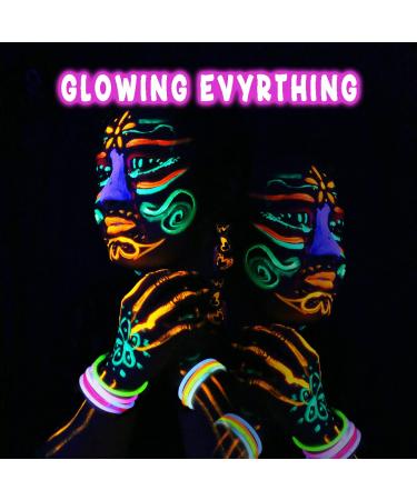Depvision Glow in the Dark UV Face and Body Paint - 8 x 20ml Neon Blacklight Reactive Fluorescent - Non-toxic for Christmas Halloween Party - Buy Online on GoSupps.com