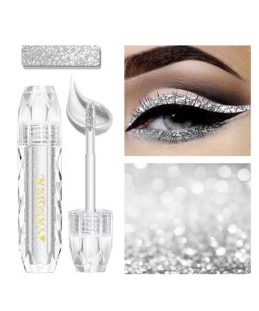 JUNRUO Liquid Glitter Eyeshadow  Metallic Shimmer Waterproof Long Lasting Quick-Drying Sparkling Cosmetic Glitter Liquid Eye Shadow for Women&girls  Makeup Glitter for Eyes (CRYSTAL LAMP)