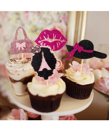 60Pcs Princess Cupcake Toppers Pink Glitter Girl Cupcake Picks High Heel Lips For Princess Theme Baby Shower Decorations Wedding Anniversary Girl Birthday Party Supplies Style3 Color02 - Buy Online on GoSupps.com