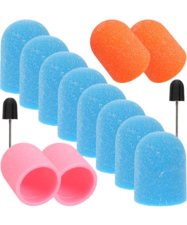 FRCOLOR 3 Sets Nail Color Sand Cap Professional Nail Drill Nail Sanding Cap Sanding Caps Pedicure Tool Nail Grinding Head Nail Accessories Remover Caps Exfoliating Sandblasting