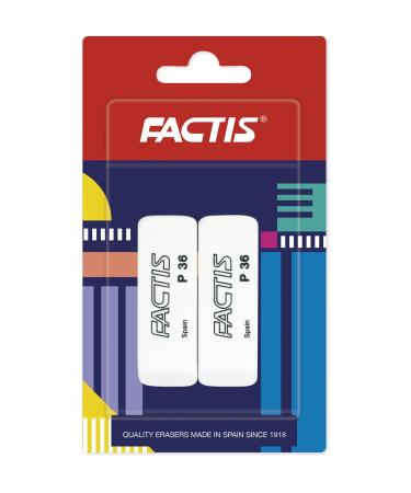 Blister 2 x erasers rectangular P36 FACTIS