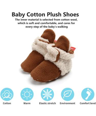 EDOTON Unisex Newborn Winter Boots - Warm Stripe Non-Slip Bootie Sock 12-18 Months (Coffee) - Buy Online on GoSupps.com