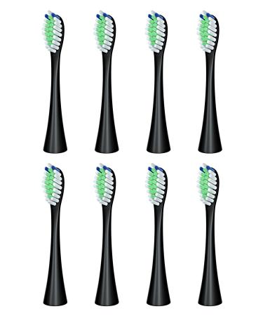8-Pack of Toothbrush Replacement Heads for CRKIOB C1 Series (Black)