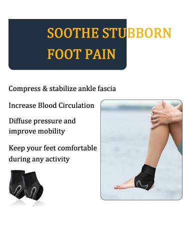 Unisex Ankle Brace Compression Sleeve for Plantar Fasciitis | Adjustable Support Bandage for Running & Fitness - Buy Online on GoSupps.com