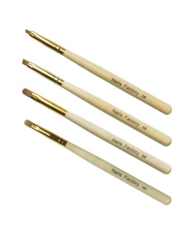 Buy N&BF Profi Gel Brushes Gold 4 Set | Premium Kolinsky & Red Marten Hair Nail Art Brushes for Stunning Nail Designs - Buy Online on GoSupps.com