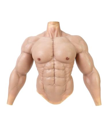 Smitizen silicone muscle suit men's breast upper body with poor realistic male muscle costume cosplay halloween carnival ivory