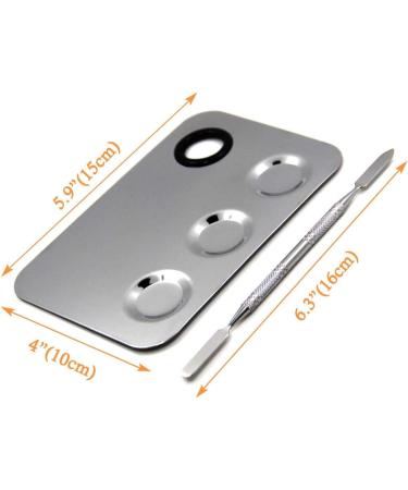 Cosmetic Makeup Palette BetterJonny Stainless Steel Makeup Palette with Spatula Professional Spatula Cosmetic Tool for Nail Art Eye Shadow Eyelash Makeup Style 1 - Buy Online on GoSupps.com