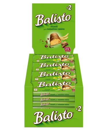 Balisto Chocolate Bars - Muesli Mix Green | 60 Bars (3 Packs of 20) | International Shipping Available - Buy Online on GoSupps.com