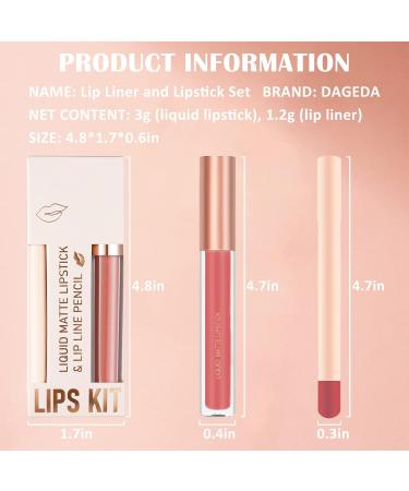 Prreal Lip Liner and Lipstick Set - Nude Velvety Matte Liquid Lipstick + Matching Waterproof Lip Liner - Long Lasting Makeup Kit (03) - Buy Online on GoSupps.com