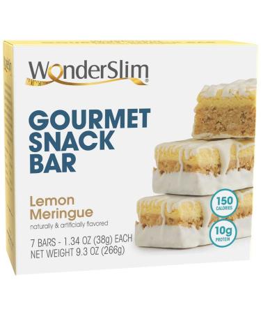 WonderSlim Gourmet Protein Bar Lemon Meringue - 150 Calories 0g Trans Fat 10g Protein (7ct) Lemon Meringue 7 Count (Pack of 1) - Buy Online on GoSupps.com
