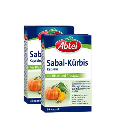 Abbey Sabal-K rbis capsules-strengthens and relieves the male urinary organs-can have a positive effect on the bladder prostata system-1 x 54 capsules (pack with 2) 54 pieces (2 pack)