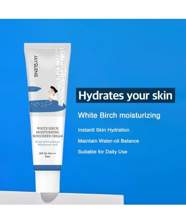 Hydrating Face Sunscreen Moisturizer SPF 50+ PA++++ | Birch Juice Sun Cream No White Cast All Skin Types - Buy Online on GoSupps.com