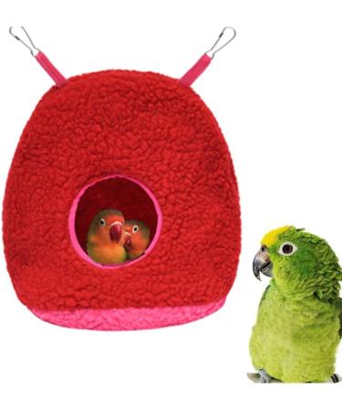 NA 1Pcs Plush Parrots Hanging Nest Bird Nest Bed Plush Bird Hut Berber Fleece Hammock Swing Bed Cave Warm Soft Plush Hammock Hanging Cage Tent for Pet Bird M - Buy Online on GoSupps.com