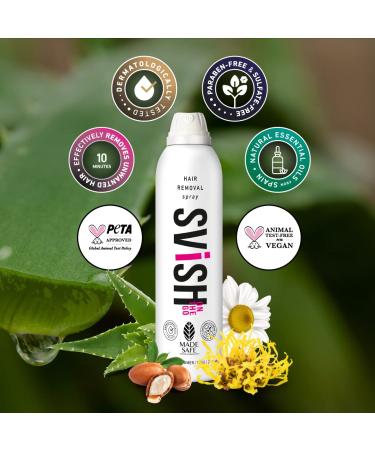 Svish On The Go Hair Removal Spray for Women | Painless & Safe 200ml | Body Hair Removal for Hands Legs & Under Arms | Includes Post Hair Removal Cream (25gm - Buy Online on GoSupps.com