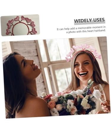 CALLARON Love Headband Love Heart Headband Flower Girl Hair Accessory Scrunchies for Antenna Bopper Flower Girl Valentines Felt Cloth Accessories Wedding Women's Pink - Buy Online on GoSupps.com