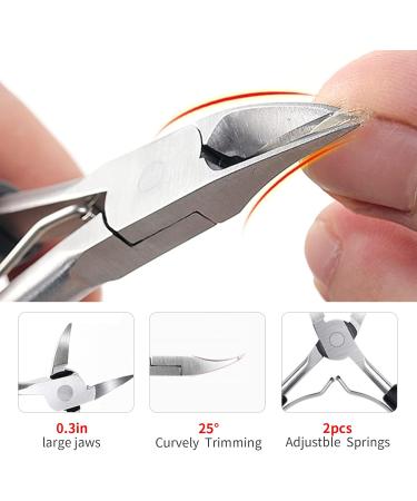 Professional Nail Clipper Set - Stainless Steel Toenail Clippers for Thick & Ingrown Nails. Includes Nail File & Trimmer. Pedicure Tools for Men Women Seniors - Buy Online on GoSupps.com