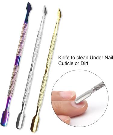 Nail Art for Women Cuticle Pusher Double Head Remove Dead Skin Stainless Steel Nail Polish Remover Tool for Manicure Nail Polish Removal for Manicure - Buy Online on GoSupps.com