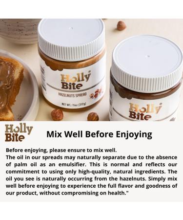 HollyBite Hazelnut Cocoa Spread | Vegan No Sugar Keto-Friendly | Gluten-Free High Protein High Fiber | 11oz | Healthy Ingredients | Made in USA - Buy Online on GoSupps.com