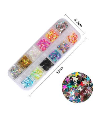 Buy 24 Boxes Holographic Nail Seedlettes | Kalolary Colorful Stars Confetti & Sequin Polish Flakes for DIY Manicure & Body Decor - International Shipping Available! - Buy Online on GoSupps.com