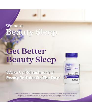 Doctors Best Womens Beauty Sleep with Magnesium, Theanine, Melatonin, Sleep & Relaxation Support, Non-GMO, Gluten Free, Soy Free, Vegan 60 Veggie Caps - Buy Online on GoSupps.com