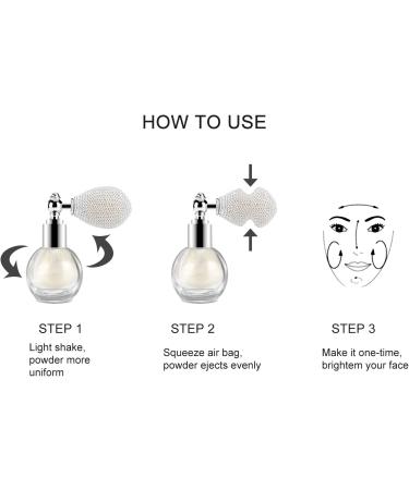 KYDA Highlighter Powder Spray - Glitter High Gloss Shimmer Sparkle Makeup for Face & Body - Pearl White - Buy Online on GoSupps.com