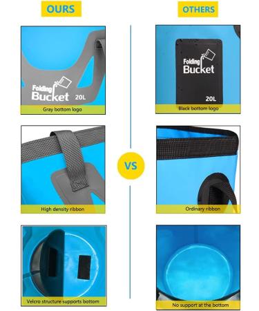 IFWELL Collapsible Bucket 5 Gallon Portable Folding Basin Pail - Blue Yellow 20L-12L - Buy Online on GoSupps.com