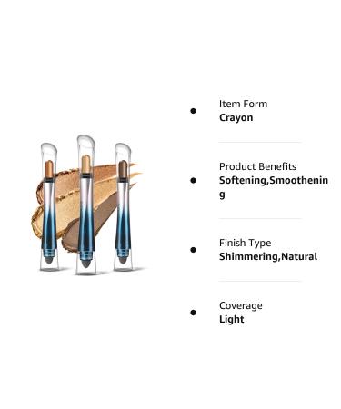 LUXAZA 24H Longwear Cream Eyeshadow Stick Set | Copper Brown Metallic Shimmer | Waterproof & Cruelty-free | Vegan Eye Makeup - 3 PCS - Buy Online on GoSupps.com