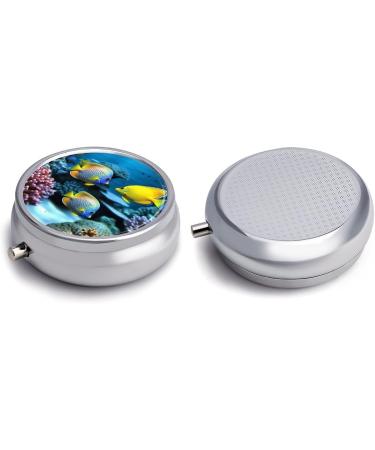 Travel Pill Box with 3 Compartments - Tropical Fish Design | Portable Medicine Organizer for Purse & Pocket - Buy Online on GoSupps.com