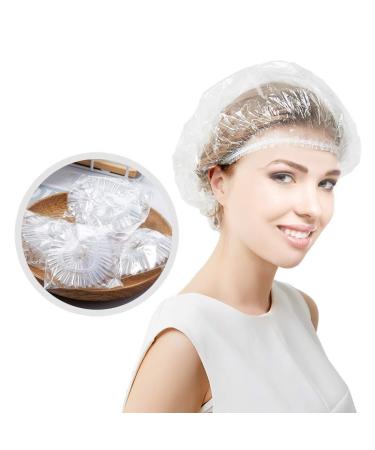 SmartUlife 200PCS Disposable Shower Caps Plastic Waterproof Clear Shower Caps Home Use  Portable Travel  Women Spa  Hotel and Hair Salon