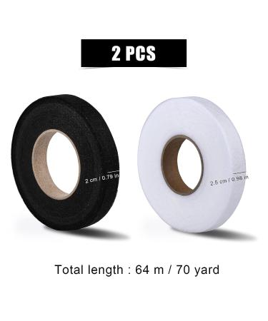 Widened Iron On Hem Tape 140 Yards - No Sew Fabric Fusing Tape for Hemming Pants, Jeans, Curtains, Dresses - Black 0.8inch & White 1inch Width - Buy Online on GoSupps.com