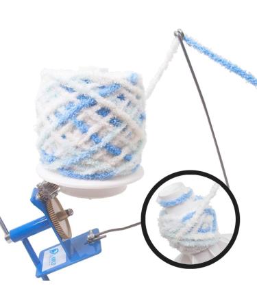 LAMXD Large Metal Yarn Ball Winder 10-Ounce Hand Operated with Thread Cutter Scissors - Blue and White - Buy Online on GoSupps.com