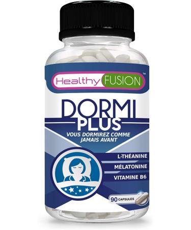 Healthy Fusion Sleep Plus | Get Fast Quality Sleep | Melatonin + Pure Valerian Passionflower Chamomile and L-Theanine | Eliminate Insomnia | 90 Capsules