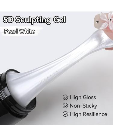  Dmuzsoih 3D Nail Gel | Pearl White 3D Gel for Nail Sculpture | Non Sticky Manicure Products For Smooth Decorations | French Manicure - Buy Online on GoSupps.com
