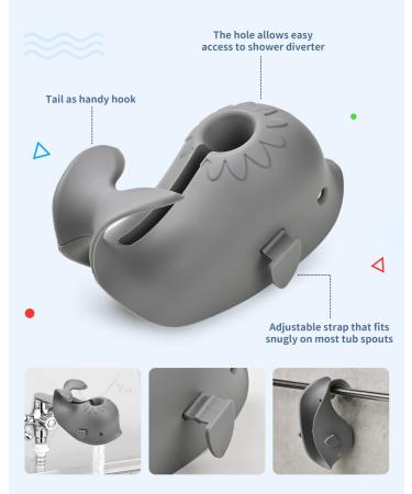Mandoo Baby Bathtub Faucet Cover - Tub Spout Protector for Kids - Grey Whale Design - Buy Online on GoSupps.com
