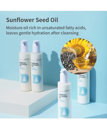 Dr. Different Cleansing Milk - Hydrating Makeup Cleanser for Dry & Sensitive Skin - pH Balancing with Sunflower Seed Oil - 6.76 fl. oz - International Shipping Available - Buy Online on GoSupps.com