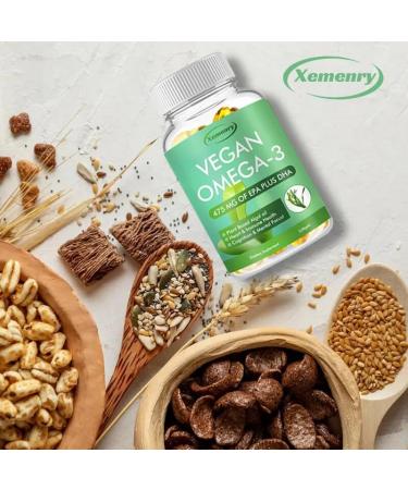 Vegan Omega-3 (120 capsules) Seaweed Oil 475mg - with EPA DHA - Bone & Joint Support - Buy Online on GoSupps.com