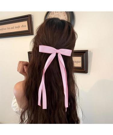 Svitzoot Set of 2 Hair Clips with French Bow + 6 Pieces Duck Bill Bow Hair Clip French Hair Clips for Girls Elegant Satin Hair Band Hair Bow with Thin Bands - Buy Online on GoSupps.com