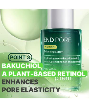 MAKE P:REM End Pore Vegetinol Tightening Serum, Pore Tightening Bakuchiol Serum with Vegan Collagen and Vitamin B Complex for Sensitive Skin, Korean Skin Care, 1.69 Fl. Oz, 50ml - Buy Online on GoSupps.com