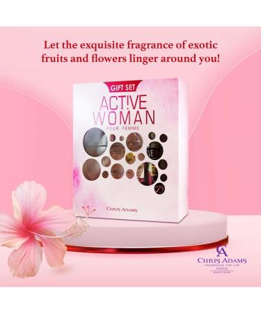 Chris Adams Gift Set - Active Woman | Eau De Parfum - 80ml & Deodorant Body Spray 200ml | Premium Long Lasting Fragrance | Daily Use Perfume & Deodorant For Women | Gift Set For Women | Made in U.A.E - Buy Online on GoSupps.com