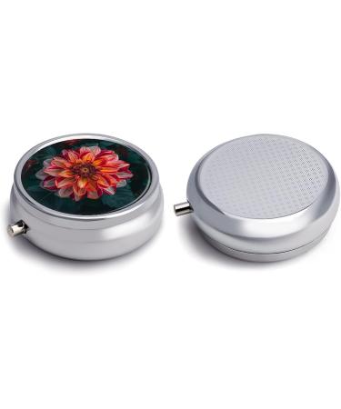 Yellow Striped Dahlia Pill Box - 3 Compartment Portable Medicine Organizer for Travel & Handbag - Buy Online on GoSupps.com