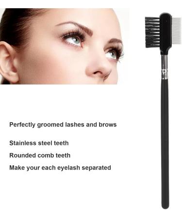 2 in 1 Eyelash Separator Brow Comb Eyebrow Brush with Stainless Steel Teeth Mascara Comb Grooming Makeup Tool Eyebrow Shaper Supplies for Eyelashes Extension - Buy Online on GoSupps.com