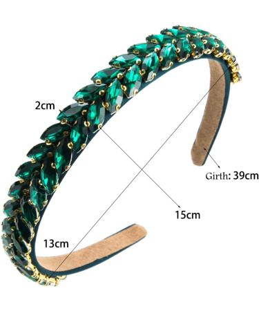 scicent Headbands for Women Rhinestones Head Bands Crystal Beaded Jeweled Sparkle Band Handmade Sequin Embellished Headpiece Headwear Party Green Hair Accessories Green - 16205 - Buy Online on GoSupps.com