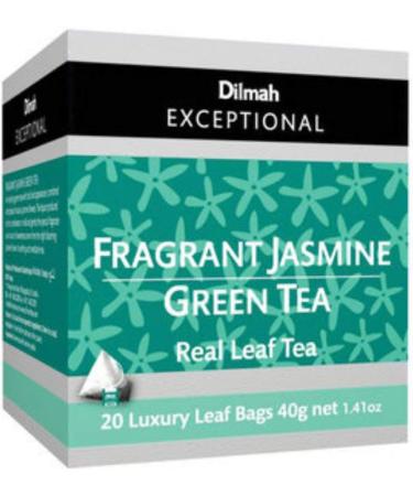 Dilmah Fragrant Jasmine Green Tea 20 Tea Bags X 3 Pack - Dilmah Exceptional Range Tea in Luxury Leaf Bags Pure Ceylon Tea Box - Buy Online on GoSupps.com