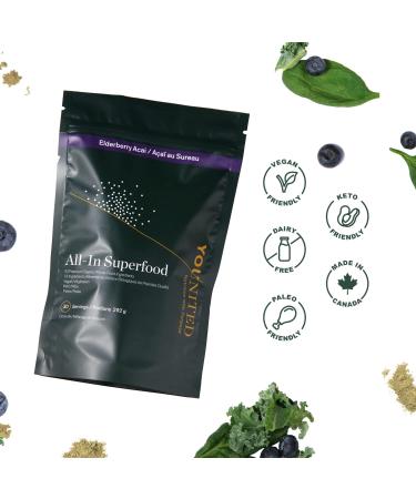 Greens Superfood Powder - Younited All-In Superfood Greens Powder with 53 Premium Organic Food Ingredients| Ultimate Vegetable Powder Alternative | Loaded with Phytonutrients (30 Servings) Elderberry Acai - Buy Online on GoSupps.com