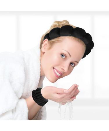 Sibba Sponge Headband & Bracelet Set for Makeup Removal | Women's Terry Cloth Face Wash Headbands | Spa Yoga Shower and Sports Use - Buy Online on GoSupps.com