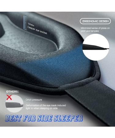 iiizi 3D Sleep Mask for Women Men - Black | Ideal for Sleeping, Travel, Yoga, and Naps | Lightweight and Comfortable - 1 Pack - Buy Online on GoSupps.com