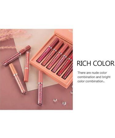 6 Colors Matte Liquid Lipstick Set | Waterproof Long Lasting Lip Gloss | Non-Stick Cup Makeup for All Skin Tones - Buy Online on GoSupps.com