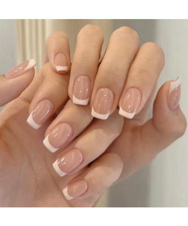 Handcess French Press On Nail Set - Nude Ballerina Artificial Fingernails for Women & Girls | 24 Pieces - Buy Online on GoSupps.com